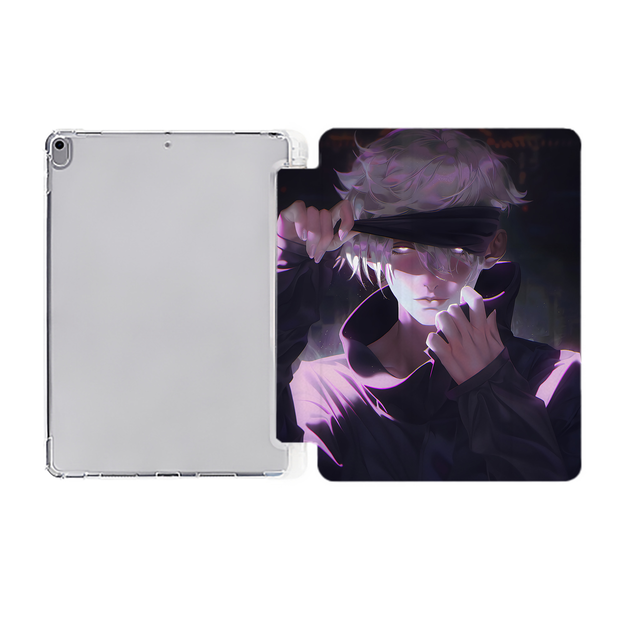 （画像用） 呪術廻戦 Jujutsu Kaisen IPad ケース ペン収納付き 三つ折りスタンド PUレザー×シリコン 対応機種9.5/10.5/10.9インチ